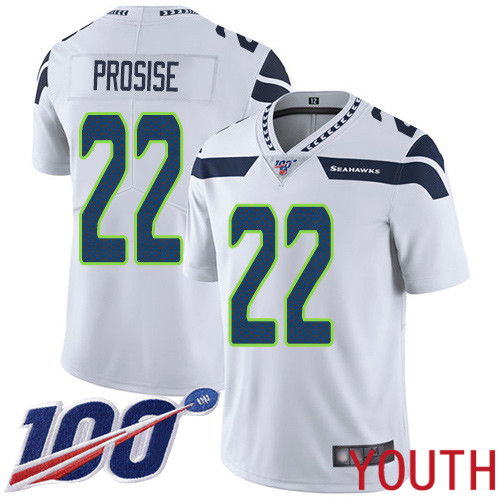 Seattle Seahawks Limited White Youth C. J. Prosise Road Jersey NFL Football #22 100th Season Vapor Untouchable->women nfl jersey->Women Jersey